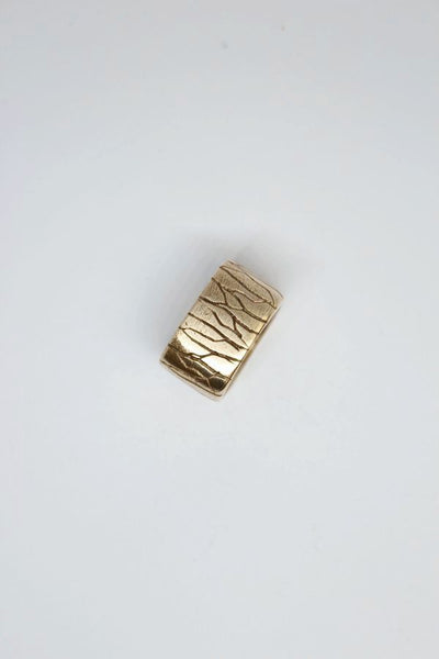 Bronze - Wide Square, Carved Ring - #14