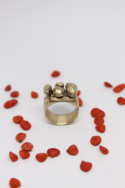 Brass Rocks Ring  - #90
