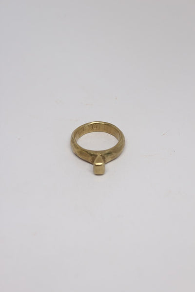 Brass Solitaire Ring - #92