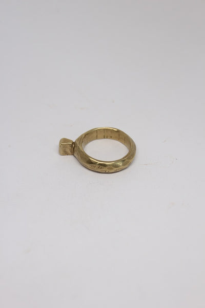 Brass Solitaire Ring - #92