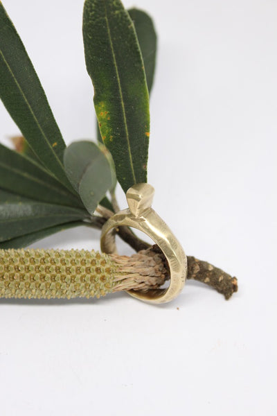 Brass Solitaire Ring - #92