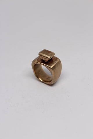 Bronze Statement Stone Ring - #96