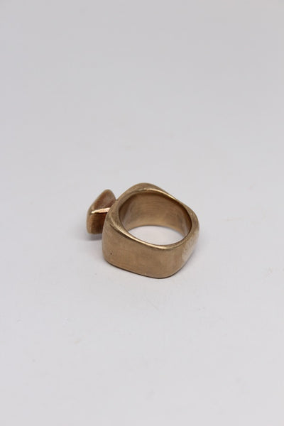 Bronze Statement Stone Ring - #96