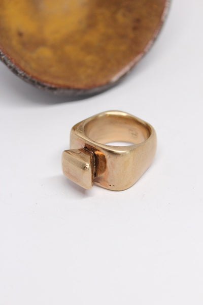 Bronze Statement Stone Ring - #96