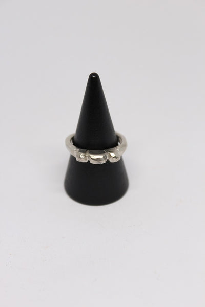 Silver Slim Rocks Stacker Ring  - #99
