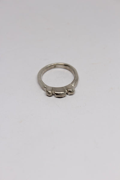 Silver Slim Rocks Stacker Ring  - #99