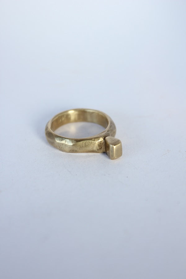 Brass Solitaire Ring - #92