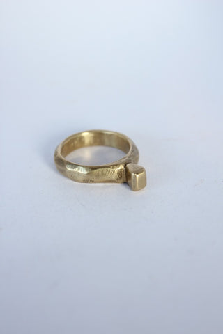 Brass Solitaire Ring - #92