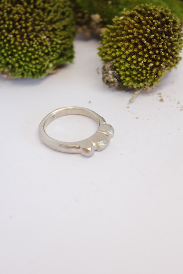 Silver Slim Rocks Stacker Ring  - #99