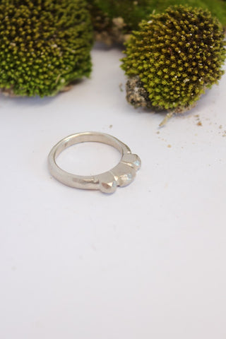 Silver Slim Rocks Stacker Ring  - #99