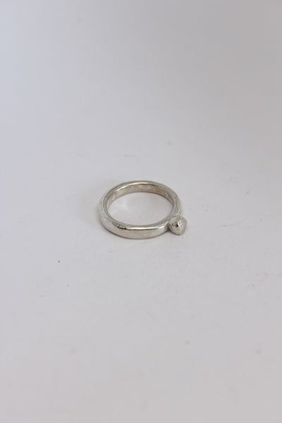 Silver Slim Solitaire Ring  - #100