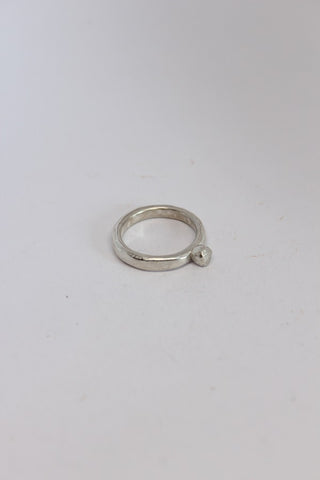 Silver Slim Solitaire Ring  - #100