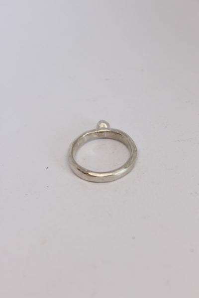 Silver Slim Solitaire Ring  - #100