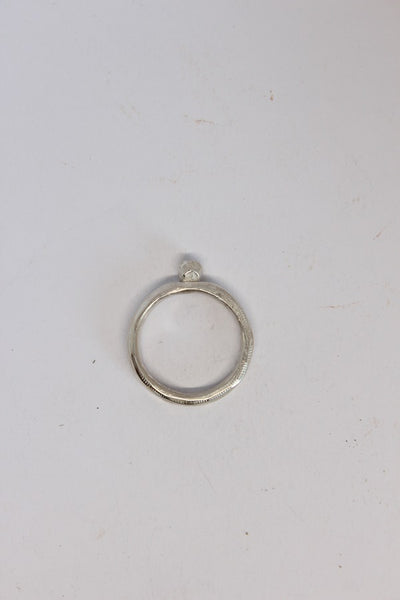 Silver Slim Solitaire Ring  - #100