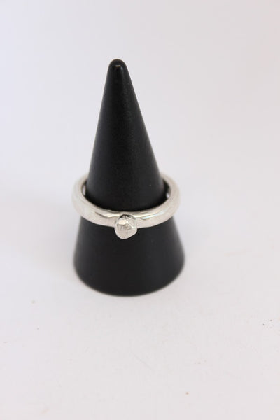 Silver Slim Solitaire Ring  - #100