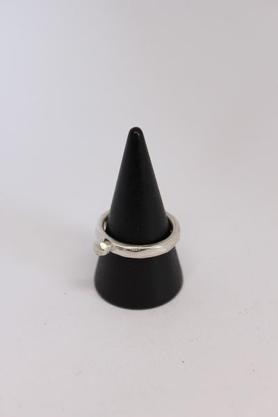 Silver Slim Solitaire Ring  - #100