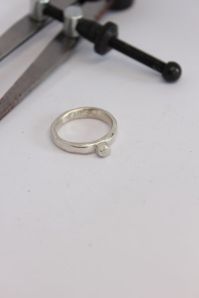Silver Slim Solitaire Ring  - #100
