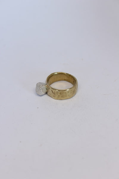 Brass + Silver Rock Ring  - #101