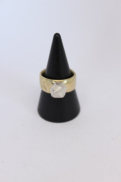 Brass + Silver Rock Ring  - #101