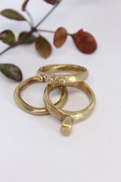 Brass Hand Formed Stacker Ring - #104