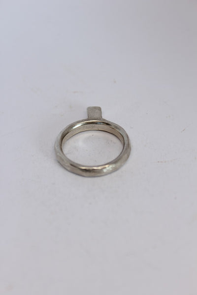 Silver Square Solitaire Stacker Ring  - #105
