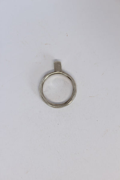 Silver Square Solitaire Stacker Ring  - #105