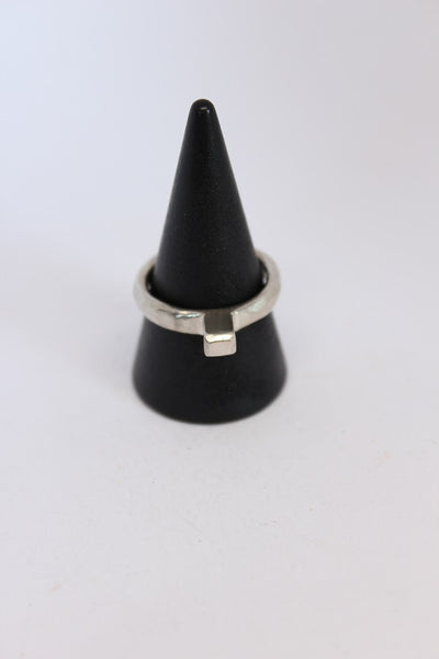 Silver Square Solitaire Stacker Ring  - #105