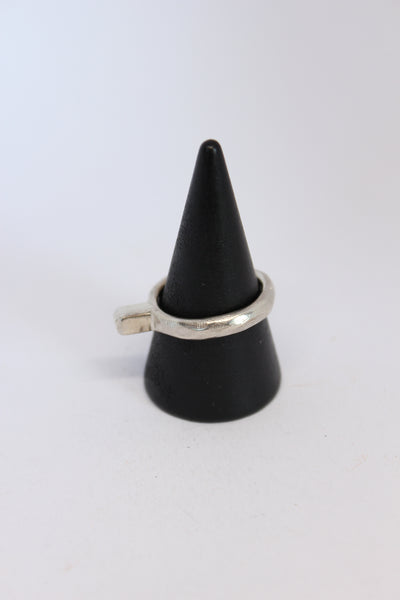 Silver Square Solitaire Stacker Ring  - #105