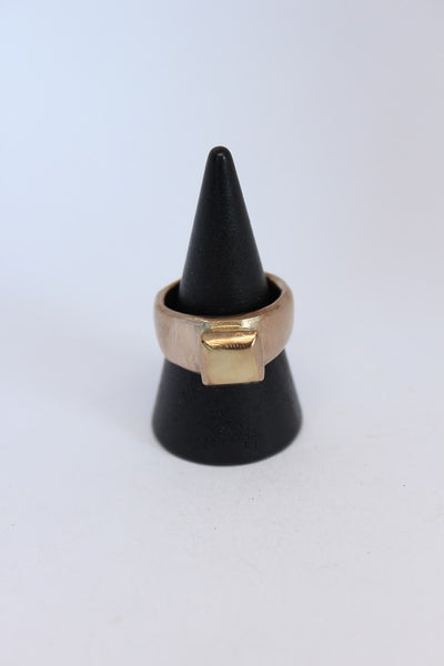 Bronze Square Stone Ring - #107