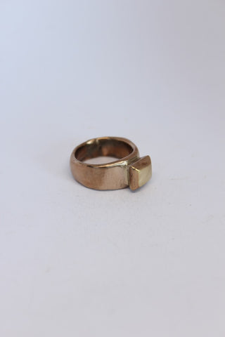 Bronze Square Stone Ring - #107