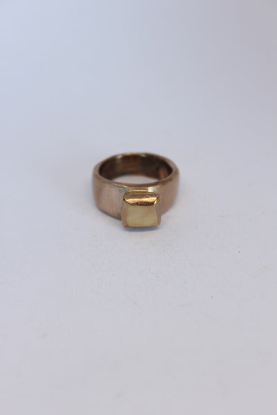 Bronze Square Stone Ring - #107