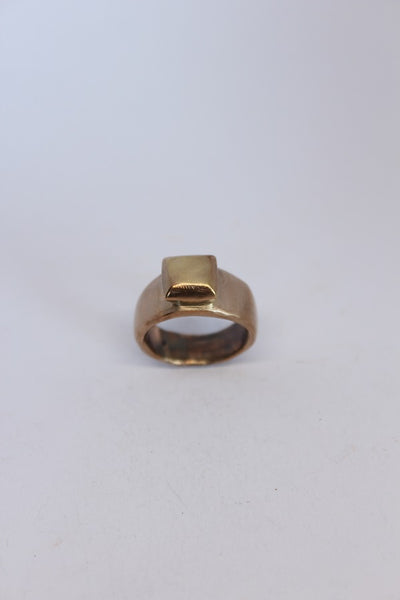 Bronze Square Stone Ring - #107