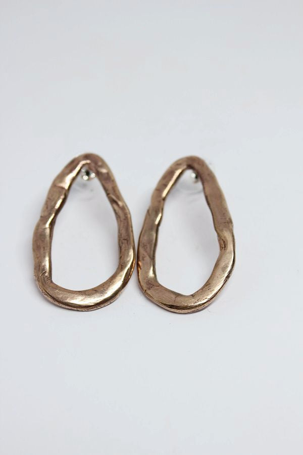 Bronze, Oval Stud Earrings- #118