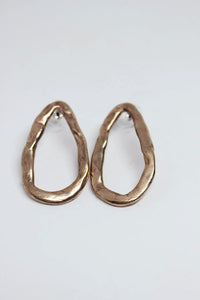 Bronze, Oval Stud Earrings- #118