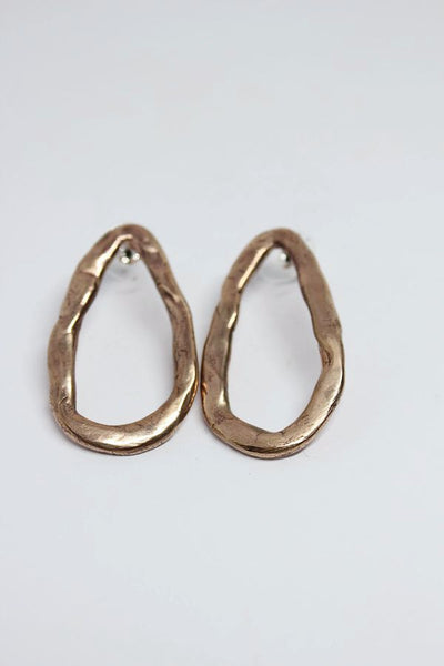 Bronze, Oval Stud Earrings- #118