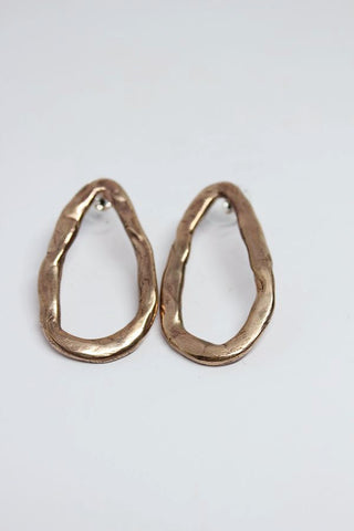 Bronze, Oval Stud Earrings- #118