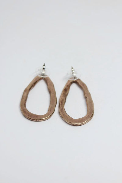 Bronze, Oval Stud Earrings- #118