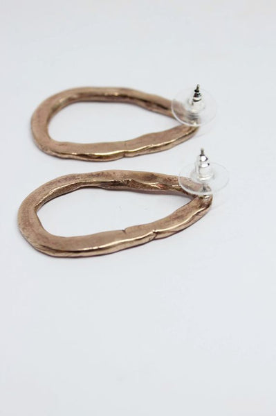 Bronze, Oval Stud Earrings- #118
