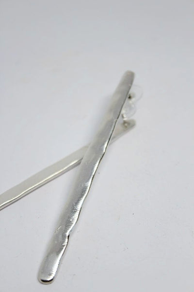 Silver, Long Stud Earrings - #112