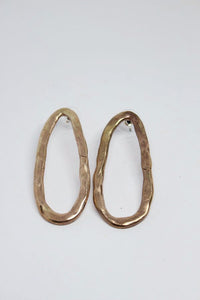 Bronze, Oval Stud Earrings- #113