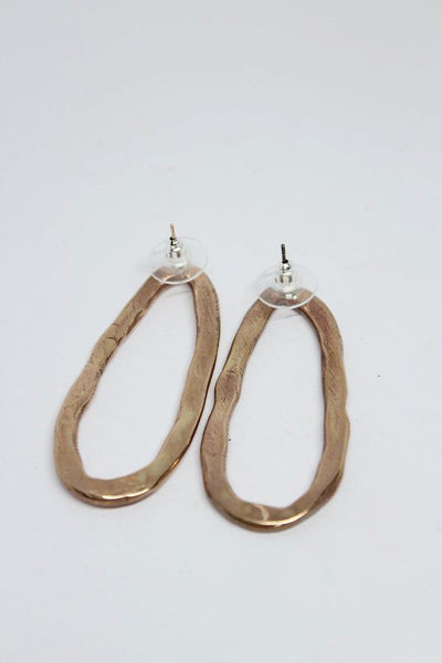 Bronze, Oval Stud Earrings- #113