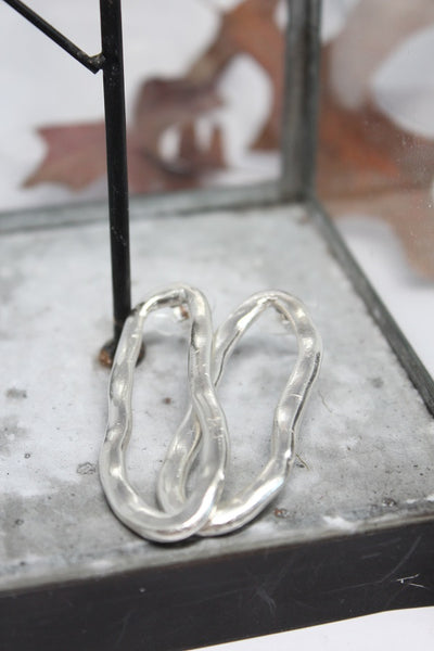 Silver, Wave Stud Earrings- #117