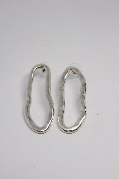 Silver, Wave Stud Earrings- #117