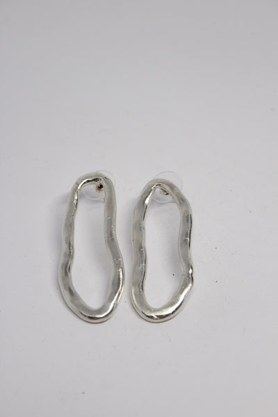 Silver, Wave Stud Earrings- #117
