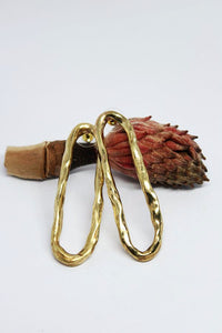 Brass, Wave Earrings- #114