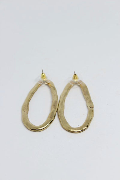 Brass, Oval Stud Earrings- #116