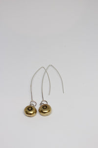 Bronze + Silver Pebble Hook Earrings- #72