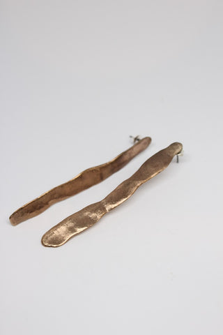Bronze Hand Formed Stud Earrings- #67