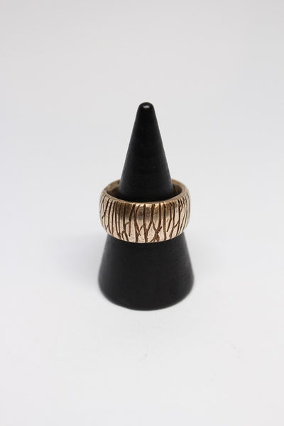 Bronze - Wide Carved Ring - #17
