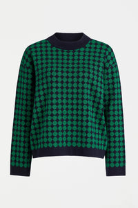 Leira Sweater | Navy Green Metallic